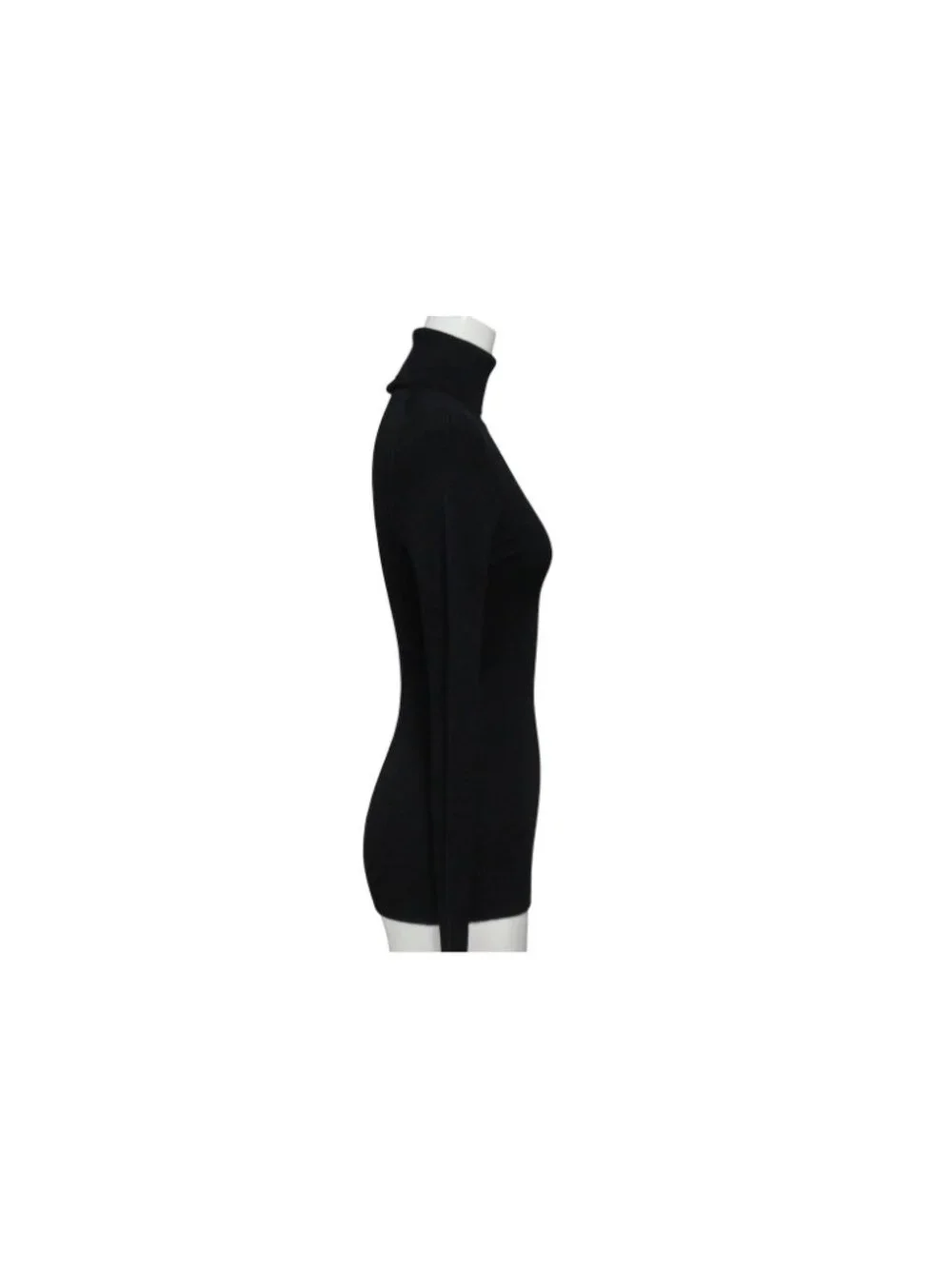 Louis Vuitton Long Sleeve Knit Sweater Wool Silk Black Logo XS